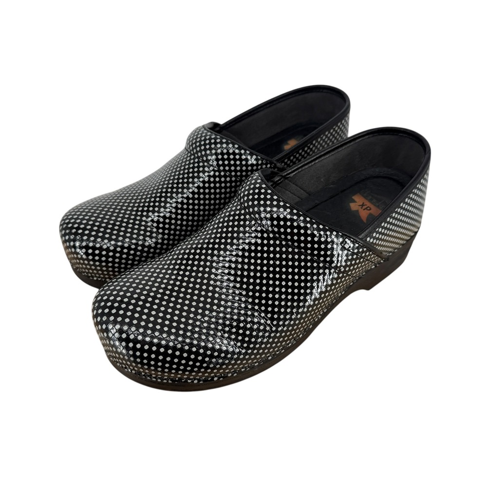 Dansko XP Pro Clogs Men Size EU 44 10.5-11 Polka Dot Patent Leather Work Shoes